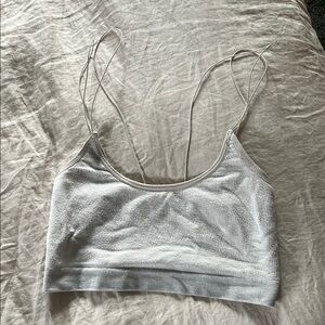 Cream Ribbed Bralette